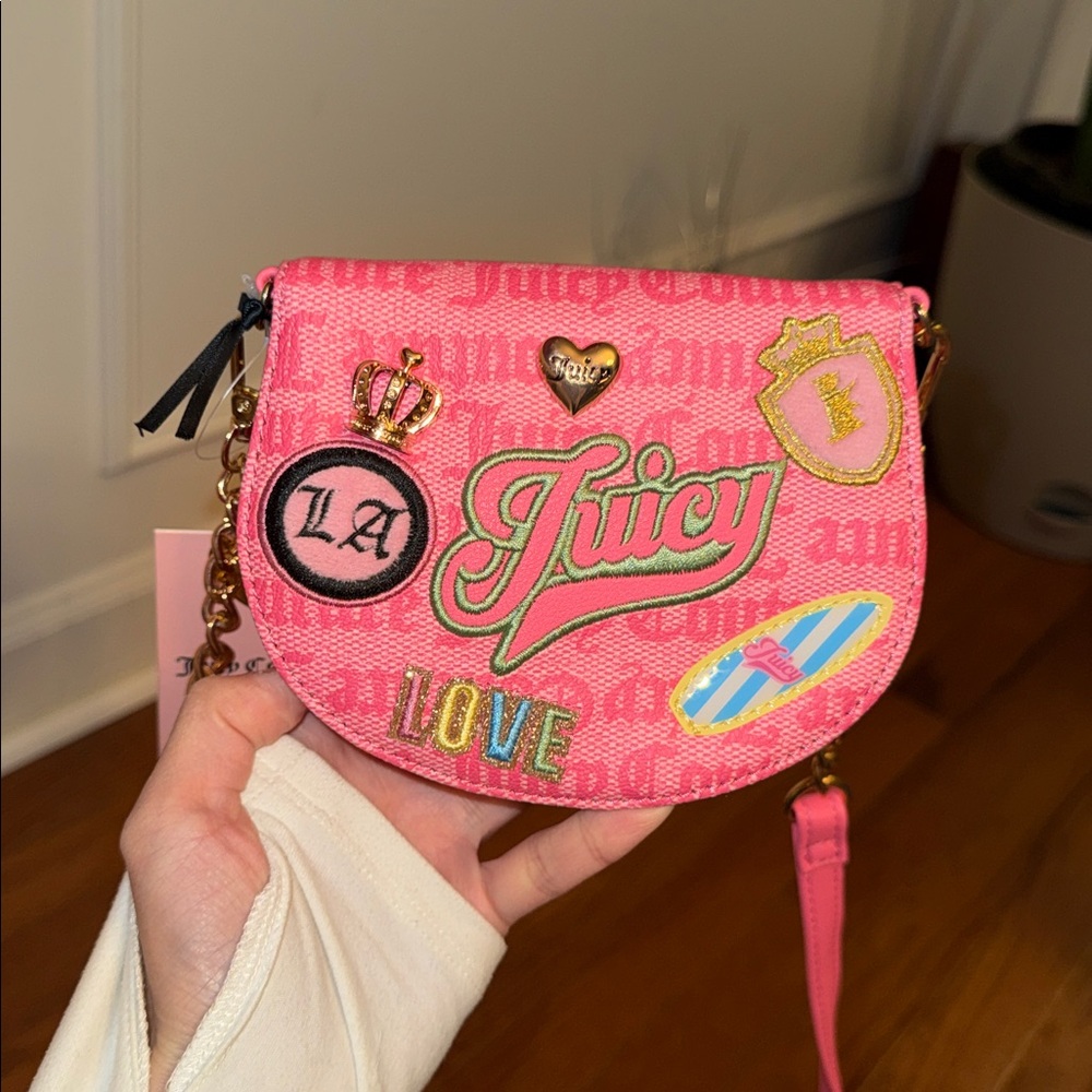 Juicy Couture Pink Kids Bag with Fun Patches